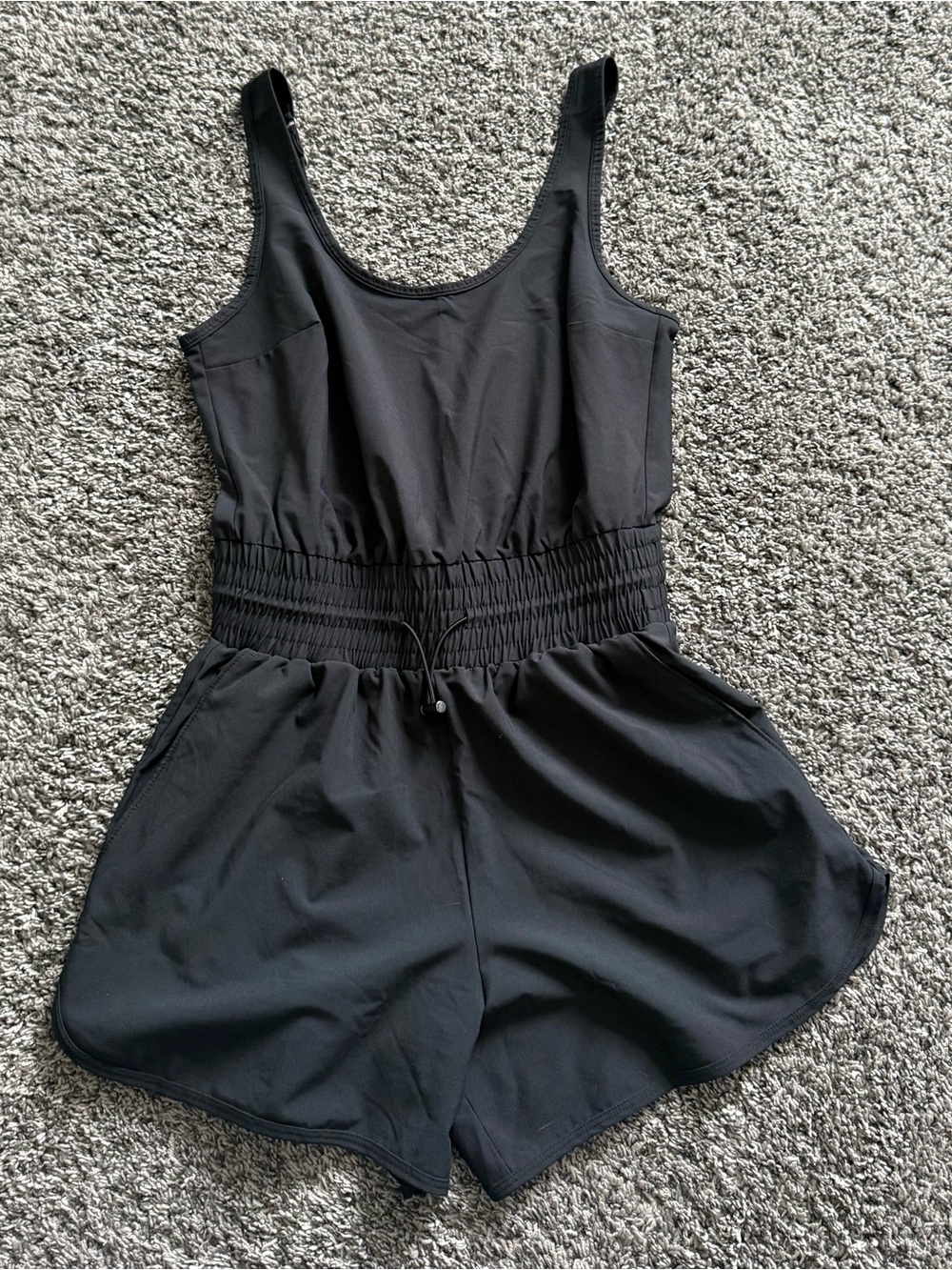 Abercrombie & Fitch Black Smocked-Waist Romper